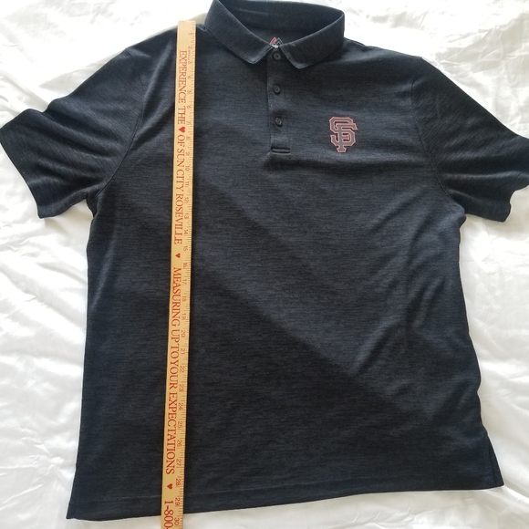 SF Giants Majestic XL Gray Short Sleeve Polo Shirt - Picture 8 of 9